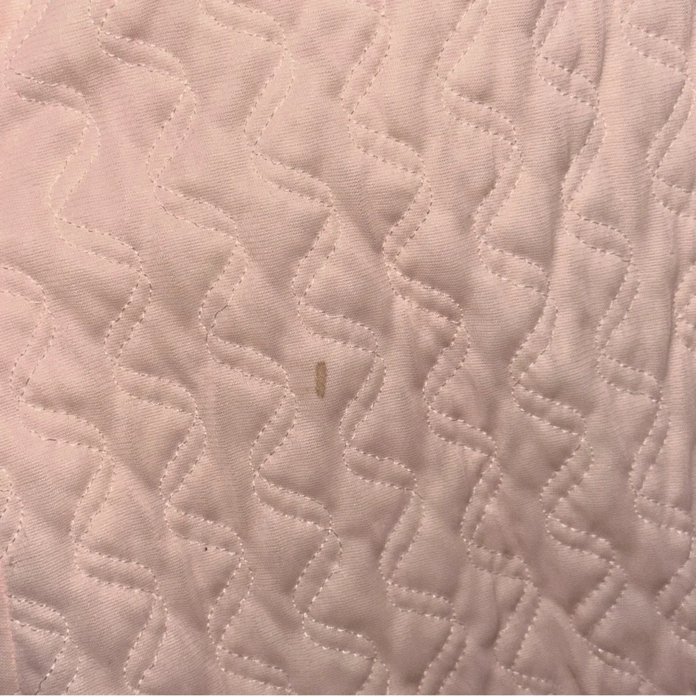 Vintage Hedy Weitz 50s Baby Pink Quilted Button Down Pearl Collar Robe
